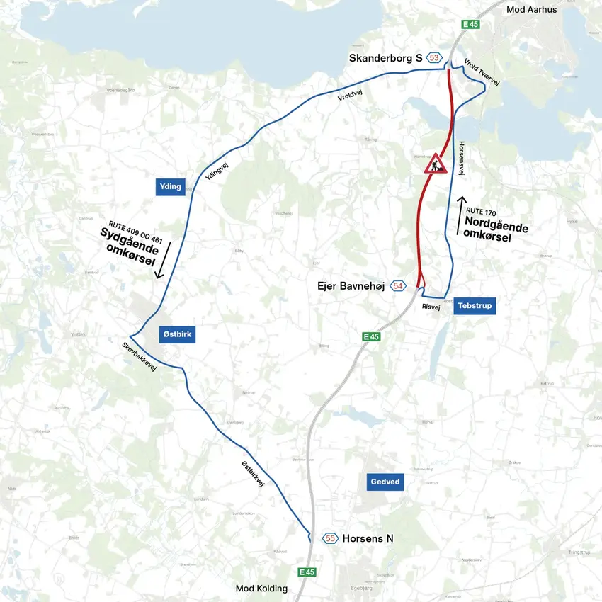 Vejdirektoratet river bro over E45 ned - Motorvej spærret i 14 timer