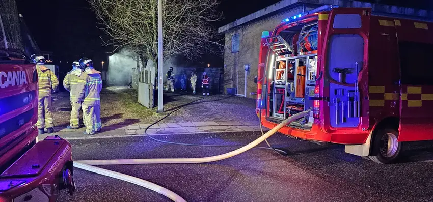 Brand i container ved Tingets Bodega i Brædstrup
