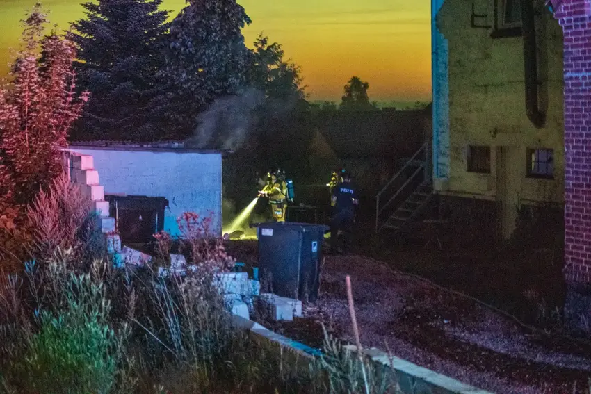 Natlig brand i skur på Silkeborgvej i Lund