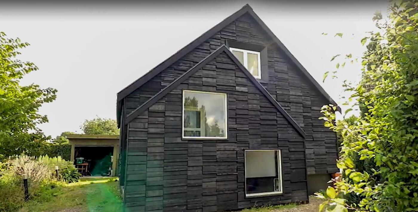 Eksempel phus bygget med genbrugspaneler