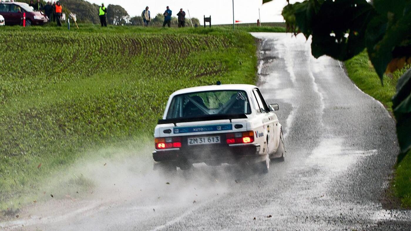 Heino mejer og bo moelgaard er her paa vej mod deres generelle 6. plads i rally midtjylland i september