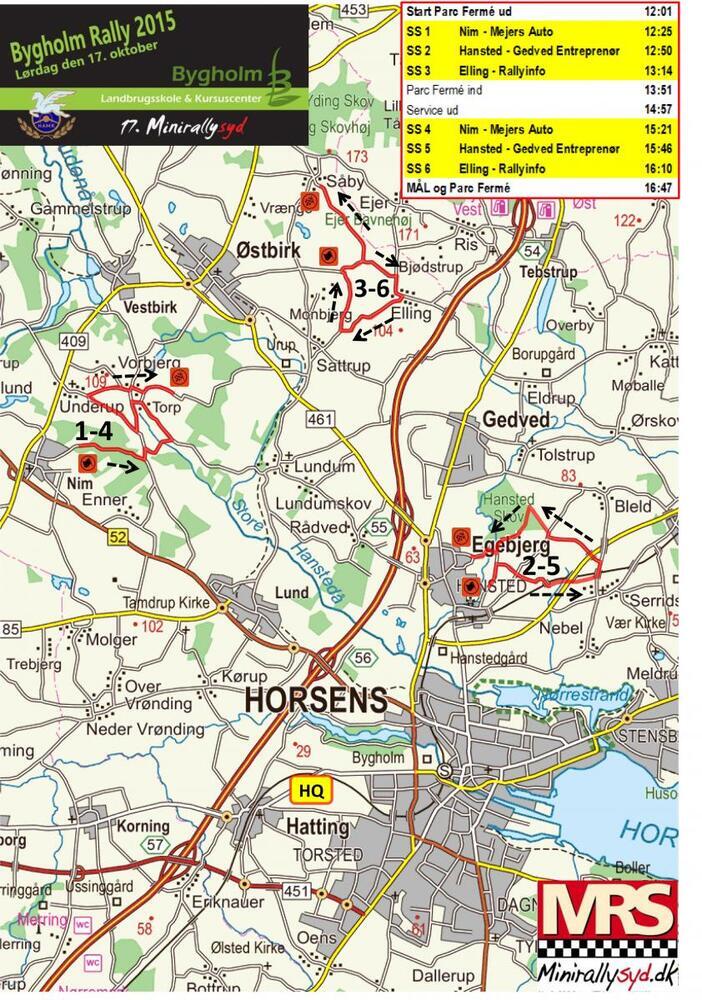 Oversigtskort bygholm rally