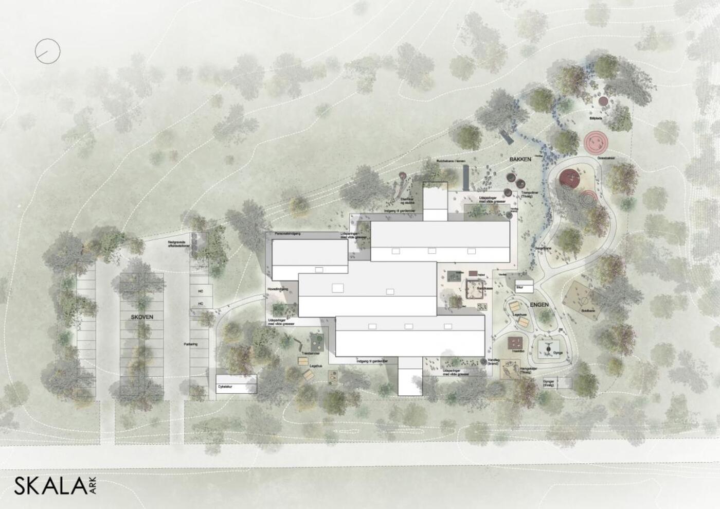 Skala arkitekter bygholm bakker situationsplan