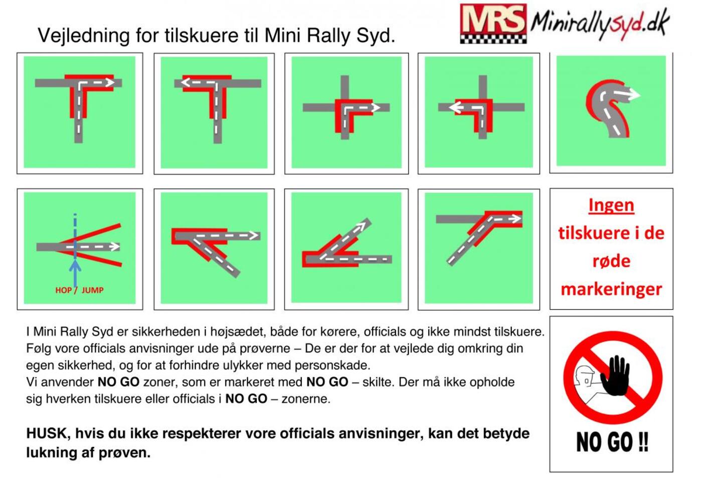 Vejledning for tilskuere til mini rally syd