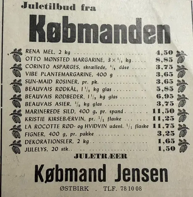 Juletilbud fra Købmanden 1975