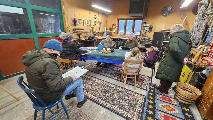 Croquis tegning på Det Rød Savværk