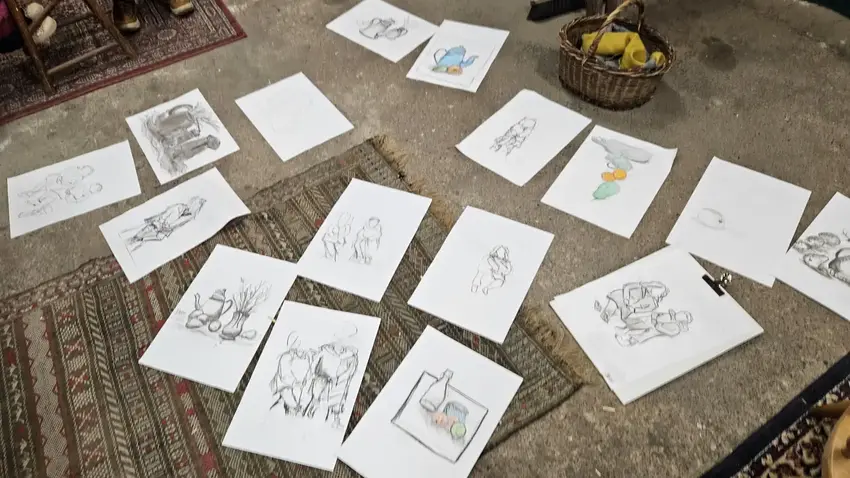 Croquis tegning på Det Rød Savværk