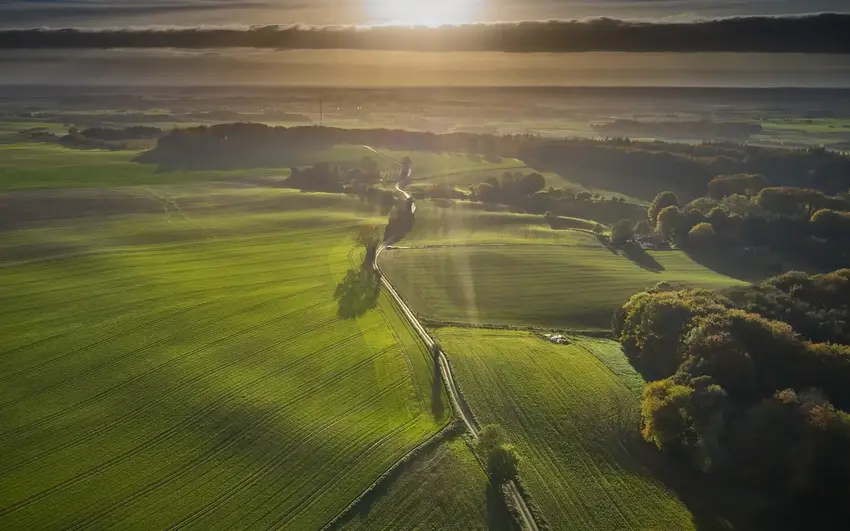 Grøn Trepart dronefoto
