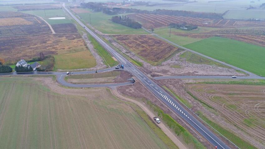 Forbindelsesvejen til motorvejstilslutningen ved Hatting er nu færdig