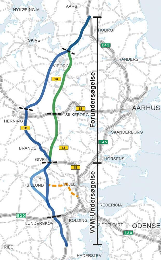 Vejdirektoratet går i gang med forundersøgelse af ny midtjysk motorvej