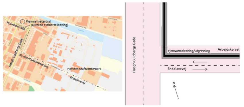 Fjernvarme Horsens etablerer distributionsledning på Endelavevej