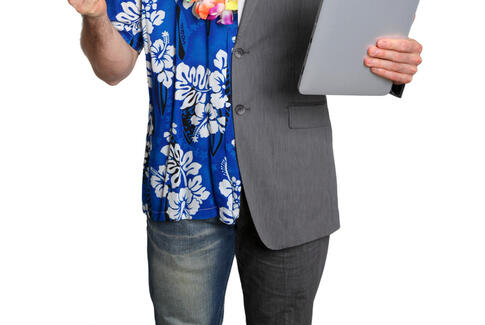 Er badeshorts på hjemmekontoret ok?