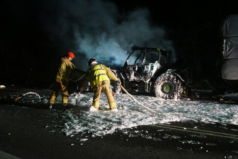 Brand i landbrugsredskab ved Nim