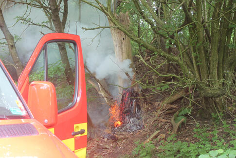 112: Brand på Naturstien i Tønning ved Brædstrup