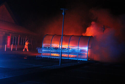 Brand i butik viste sig at være ild i bil ved ABC Lavpris i Brædstrup