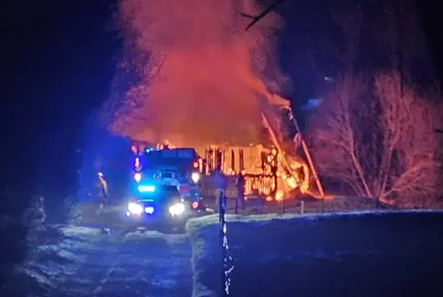 Voldsom brand på Sudkærvej ved Østbirk