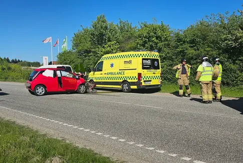 Færdselsuheld på Rute 52 ved Brædstrup