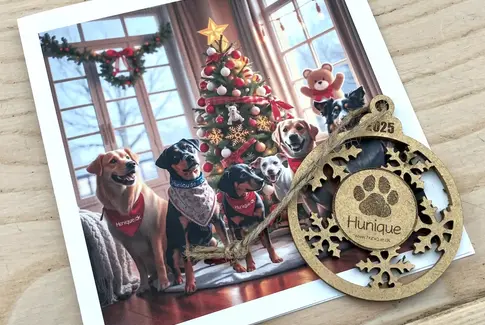 julekort og ornament - Hunique