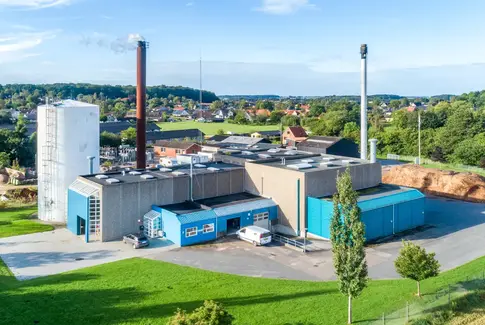 Dronefoto af Hovedgård Varmeværk