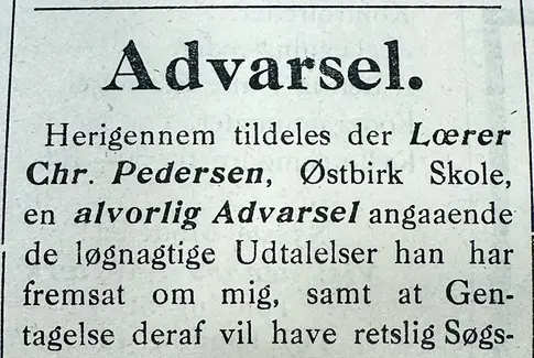 Advarsel Facebook Østbirk Avis