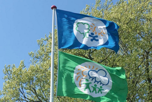 Blå og grøn flagfest i Gedved