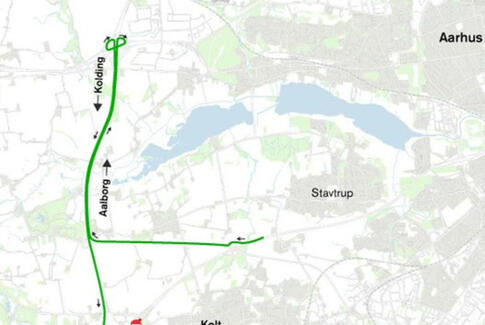 Omkørsel for sydgående trafik på Aarhus Syd Motorvejen