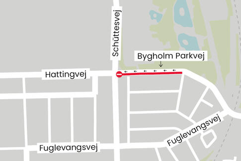 Kloakarbejde lukker det ene spor på Bygholm Parkvej